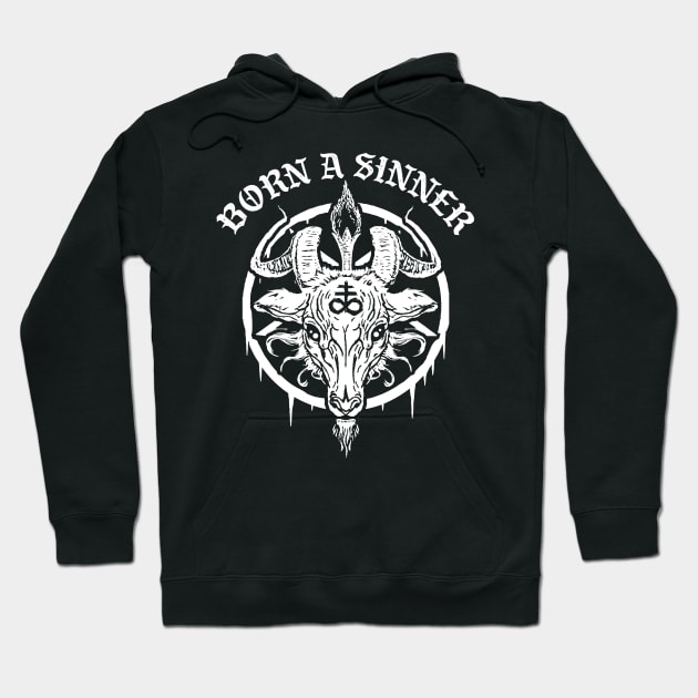 Born A Sinner Baphomet Hoodie by Tshirt Samurai